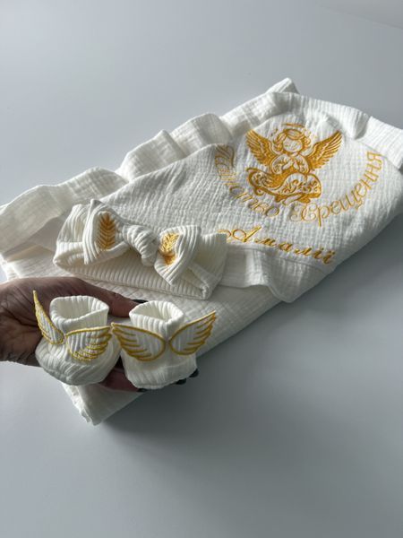 Крижма ангел, колір вишивки сірий, 85х85см 2019 фото
